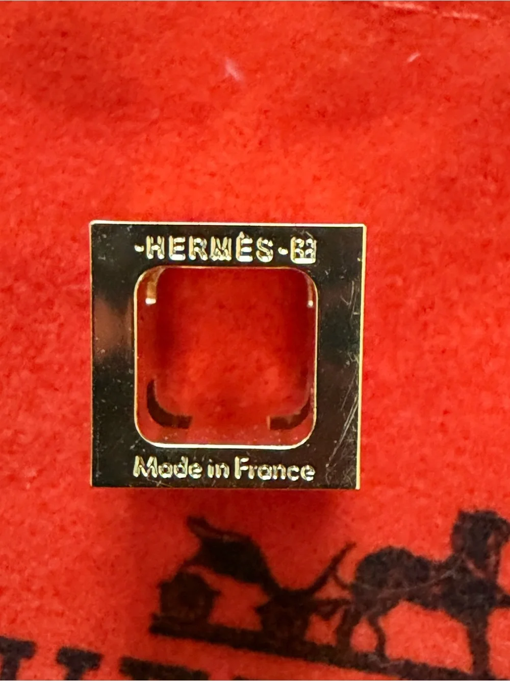 Hermes Cage de Ash H Cube Orange x Gold HERMES Women's